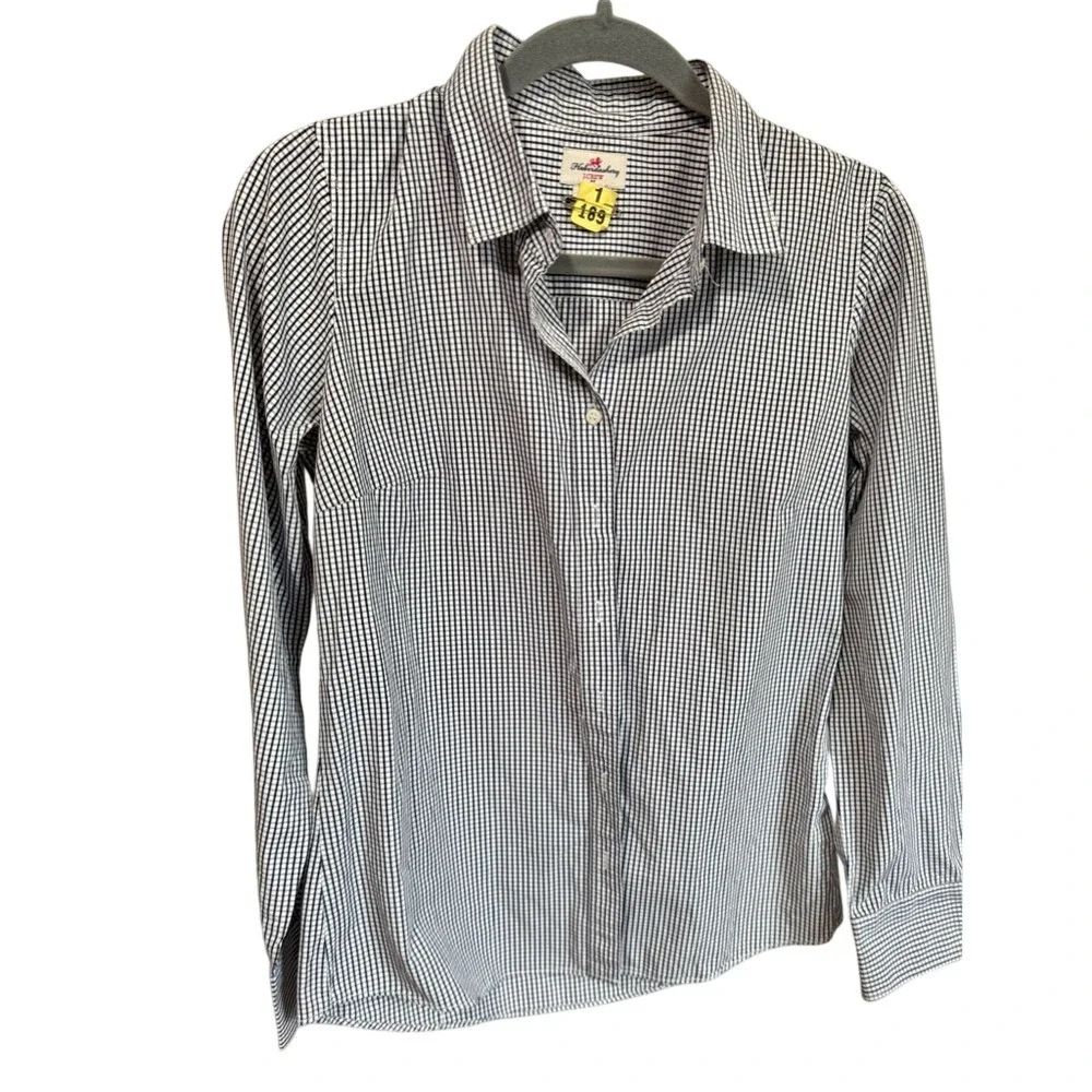 J. Crew‎ Haberdashery Navy and White Checkered Shirt Size S